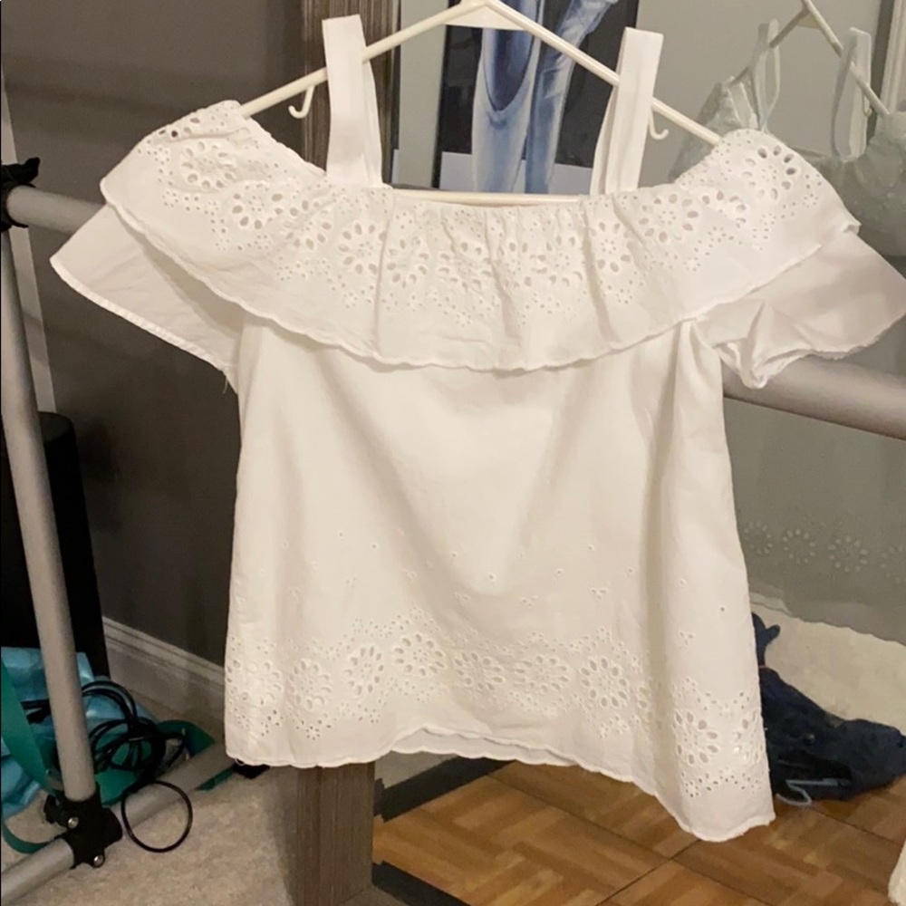 Linen off shoulders girls top. Double lined.